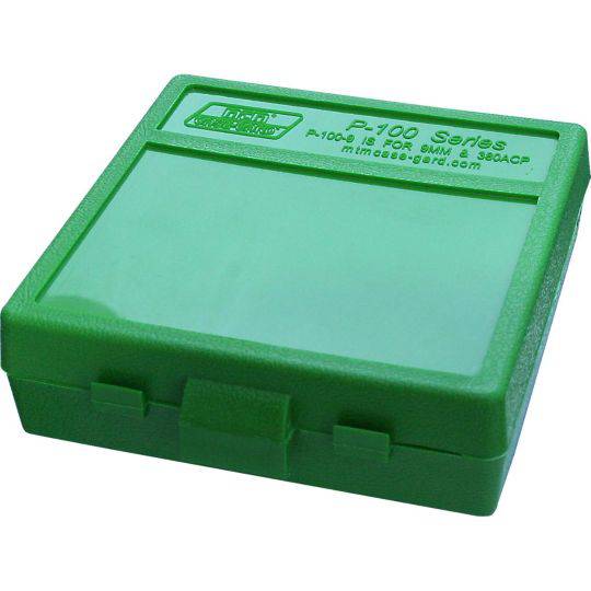 MTM Pistol Ammo Case P-100-9 (Green Colour)